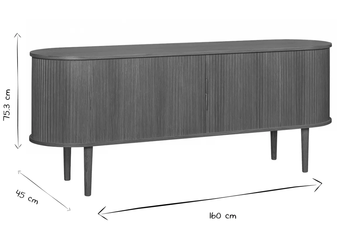 Miliboo Vintage-Sideboard aus dunklem Holz mit 2 Schiebetüren B160 cm EPIC* Sideboards