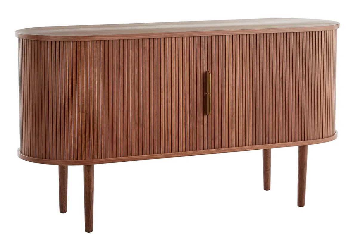 Miliboo Vintage-Sideboard aus dunklem Walnussfurnier mit 2 Schiebetüren B138 cm EPIC* Sideboards