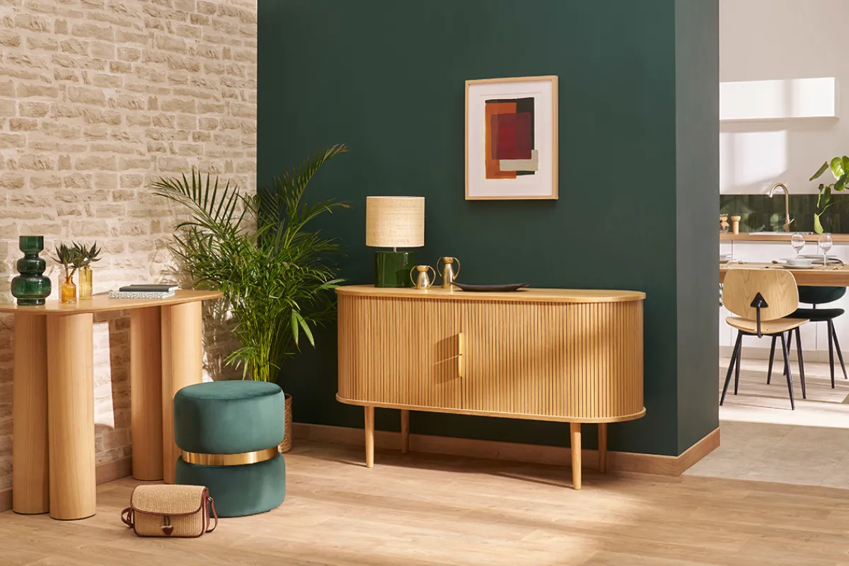 Miliboo Vintage-Sideboard aus hellem Eichenholz mit 2 Schiebetüren B138 cm EPIC* Sideboards