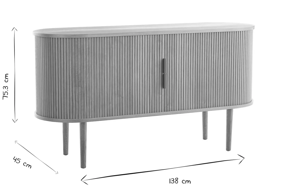 Miliboo Vintage-Sideboard aus hellem Eichenholz mit 2 Schiebetüren B138 cm EPIC* Sideboards