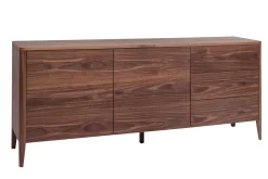 Miliboo Vintage-Sideboard mit 2 Türen und 3 Schubladen Walnussfurnier B180 cm BENJA* Sideboards