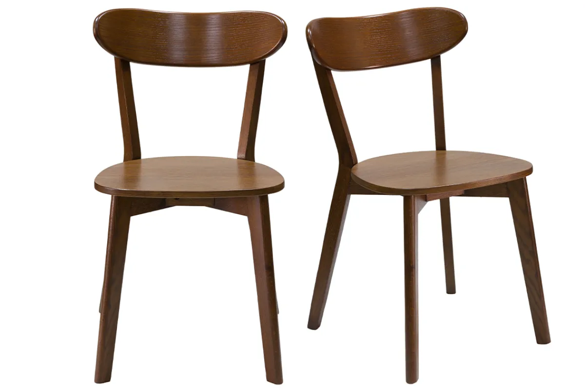 Miliboo Vintage-Stühle aus dunklem Holz (2er-Set) DOVE* Design-stühle|Holzstühle