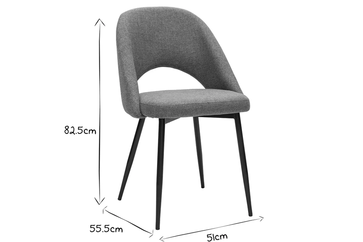 Miliboo Vintage-Stühle aus graugrünem Stoff und schwarzem Metall (2er-Set) COSETTE* Design-stühle