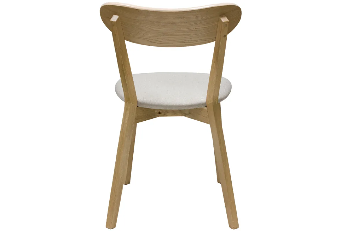 Miliboo Vintage-Stühle aus hellem Holz mit Eichenfurnier und beigem Stoff (2er-Set) DOVE* Design-stühle