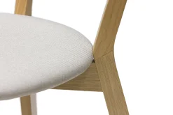 Miliboo Vintage-Stühle aus hellem Holz mit Eichenfurnier und beigem Stoff (2er-Set) DOVE* Design-stühle