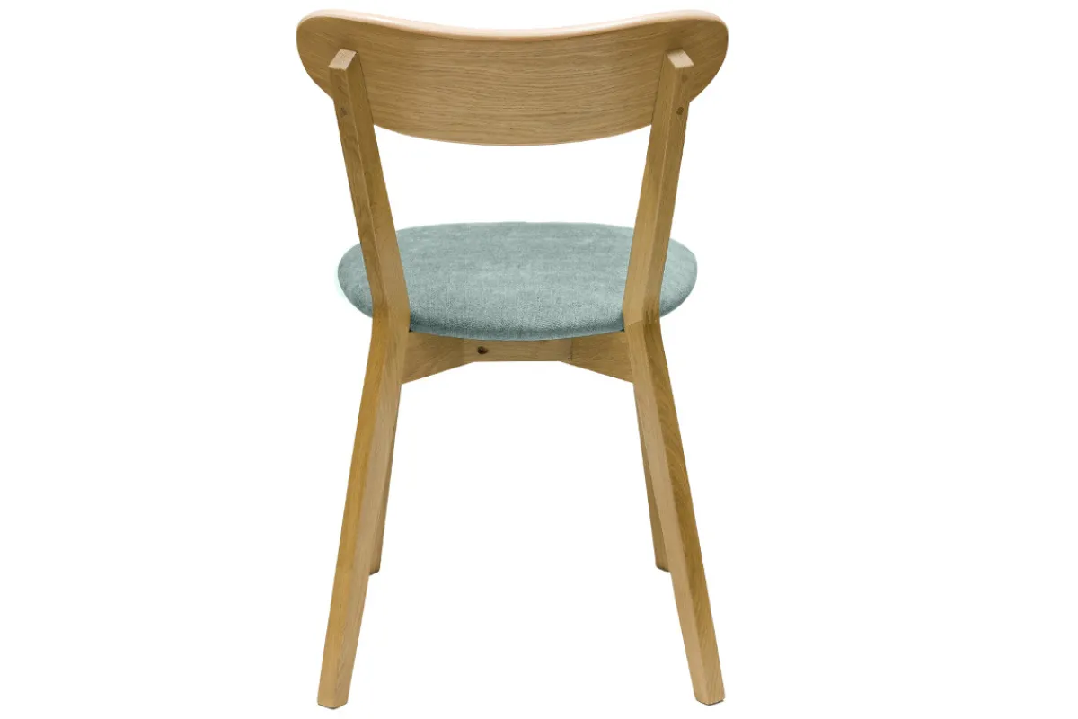 Miliboo Vintage-Stühle aus hellem Holz mit Eichenfurnier und Stoff mit strukturiertem Samteffekt in Seladongrün (2er-Set) DOVE* Design-stühle