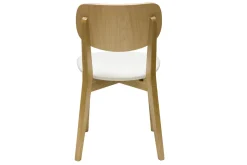 Miliboo Vintage-Stühle aus hellem Holz mit Eichenfurnier und weißem Stoff mit strukturiertem Samteffekt (2er-Set) LUCIA* Design-stühle