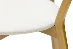 Miliboo Vintage-Stühle aus hellem Holz mit Eichenfurnier und weißem Stoff mit strukturiertem Samteffekt (2er-Set) LUCIA* Design-stühle