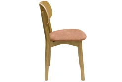 Miliboo Vintage-Stühle aus hellem Holz mit Eichenfurnier und Stoff mit strukturiertem Samteffekt in Terracotta (2er-Set) LUCIA* Design-stühle