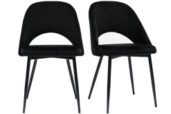 Miliboo Vintage-Stühle aus schwarzem Samt mit Beinen aus Metall 2er-Set COSETTE* Design-stühle