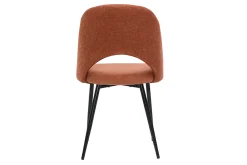 Miliboo Vintage-Stühle aus Stoff mit strukturiertem Samteffekt in Rostbraun und schwarze Metallfüße (2er-Set) COSETTE* Design-stühle
