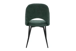 Miliboo Vintage-Stühle aus Stoff mit strukturiertem Samteffekt in Grün und schwarze Metallfüße (2er-Set) COSETTE* Design-stühle
