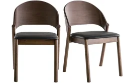 Miliboo Vintage-Stühle aus Walnuss und in Schwarz (2er-Set) AVALON* Design-stühle|Holzstühle