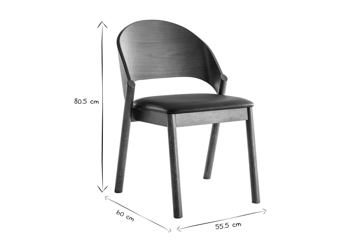 Miliboo Vintage-Stühle aus Walnuss und in Schwarz (2er-Set) AVALON* Design-stühle|Holzstühle