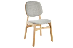 Miliboo Vintage-Stühle mit hellgrauem Stoff und hellem Holz (2er-Set) SOQUETTE* Design-stühle|Holzstühle