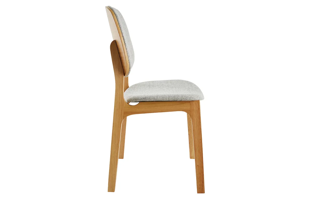 Miliboo Vintage-Stühle mit hellgrauem Stoff und hellem Holz (2er-Set) SOQUETTE* Design-stühle|Holzstühle