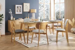 Miliboo Vintage-Stühle mit hellgrauem Stoff und hellem Holz (2er-Set) SOQUETTE* Design-stühle|Holzstühle