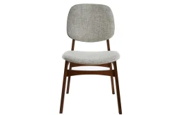 Miliboo Vintage-Stühle mit hellgrauem Stoff und dunklem Holz (2er-Set) SOQUETTE* Design-stühle|Holzstühle