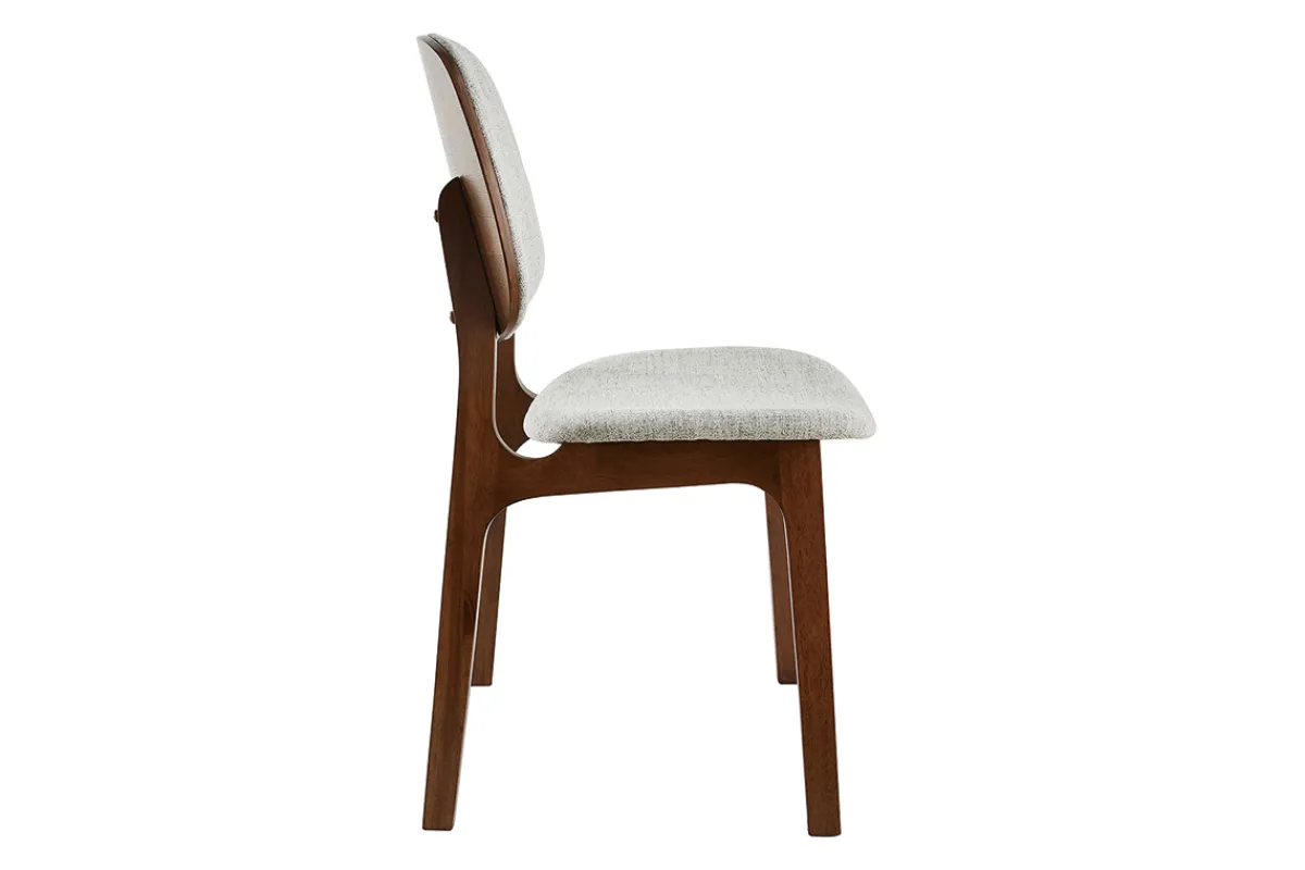 Miliboo Vintage-Stühle mit hellgrauem Stoff und dunklem Holz (2er-Set) SOQUETTE* Design-stühle|Holzstühle