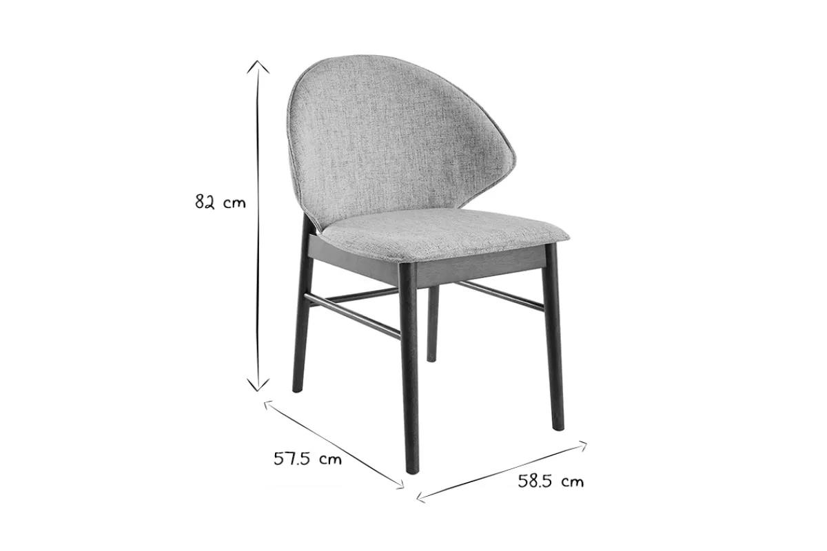 Miliboo Vintage-Stühle mit hellgrauem Stoff und Holz (2er-Set) SPIKE* Design-stühle|Holzstühle
