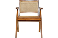 Miliboo Vintage-Stuhl aus massivem Teakholz und Rattangeflecht JANNIE* Design-stühle|Holzstühle