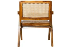Miliboo Vintage-Stuhl aus massivem Teakholz und Rattangeflecht JANNIE* Design-stühle|Holzstühle