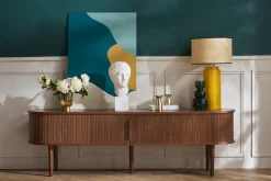 Miliboo Vintage-TV-Möbel aus dunklem Walnussfurnier mit Ablagefächern und 2 Schiebetüren B180 cm EPIC* Tv-lowboards