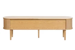 Miliboo Vintage-TV-Möbel aus hellem Eichenholz mit Ablagefächern und 2 Schiebetüren B180 cm EPIC* Tv-lowboards