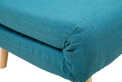 Miliboo Wandelbare 2-Sitzer-Bank aus enteblauem Stoff AMIKO* Schlafsofas|Schlafsessel
