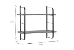 Miliboo Wandregal aus massivem Mangoholz und schwarzem Metall B70 cm AKINA* Wandregale|Alle Dekoration