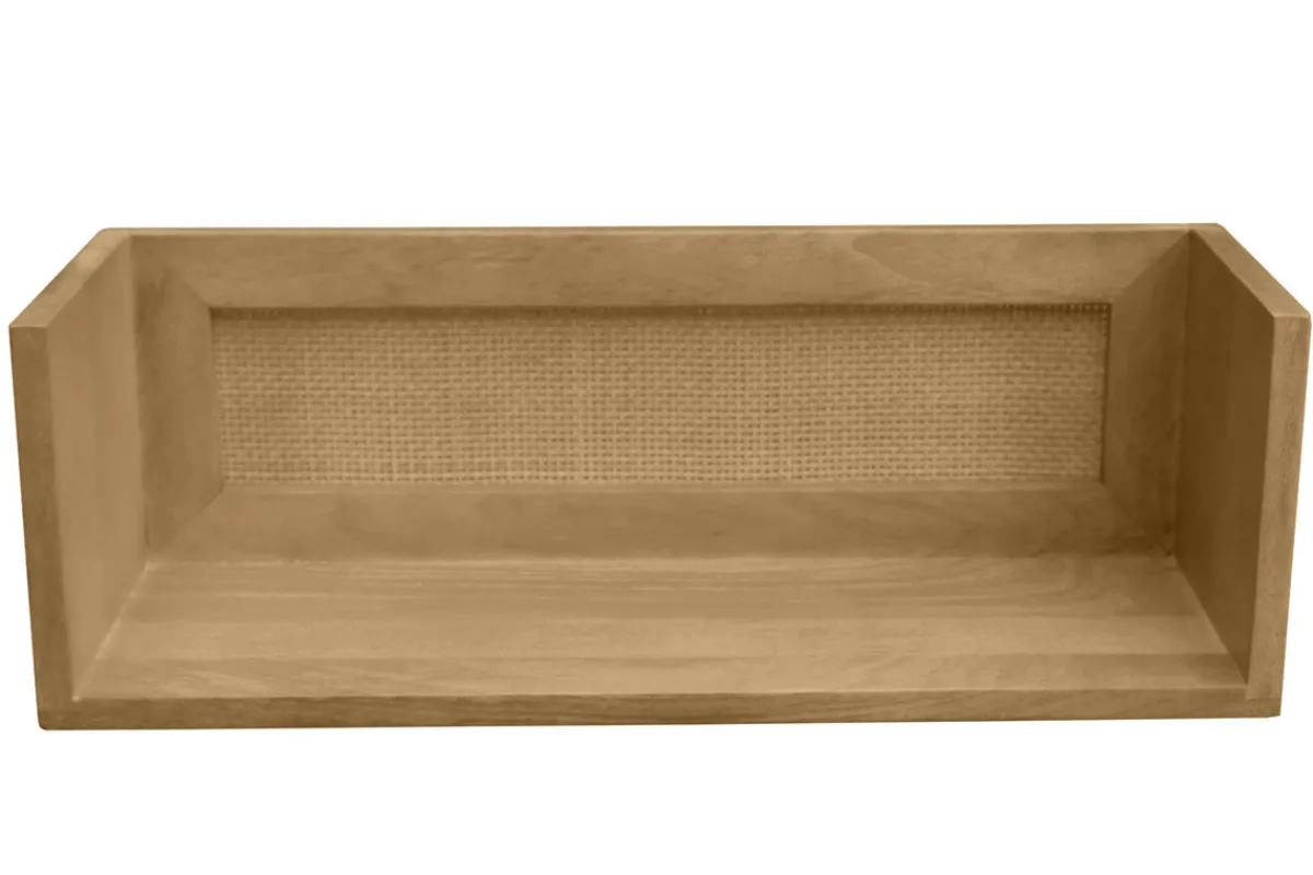 Miliboo Wandregal aus massivem Mangoholz und Rattan-Rohrgeflecht B60 cm ACANGE* Wandregale|Alle Dekoration