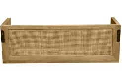 Miliboo Wandregal aus massivem Mangoholz und Rattan-Rohrgeflecht B60 cm ACANGE* Wandregale|Alle Dekoration