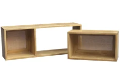 Miliboo Wandregale aus massivem Mangoholz und Rattangeflecht B80 cm (2er-Set) ACANGE* Wandregale|Alle Dekoration