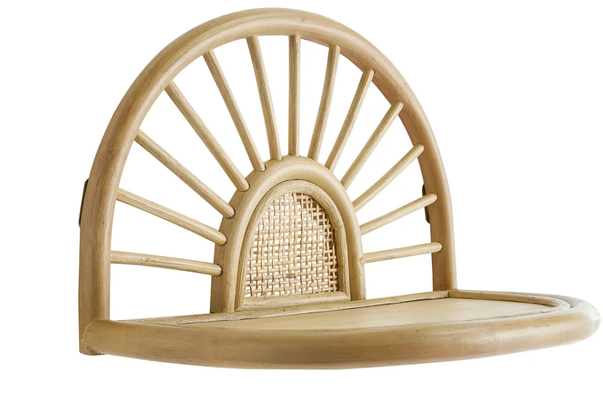 Miliboo Wandregale aus naturfarbenem Rattan und Rohrgeflecht B40 cm (2er Set) BOW* Nachttische|Wandregale