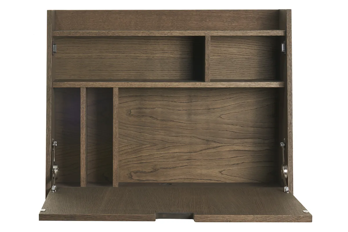 Miliboo Wandschreibtisch mit Ablagen aus dunklem Holz B78 cm GABIN* Design-schreibtische