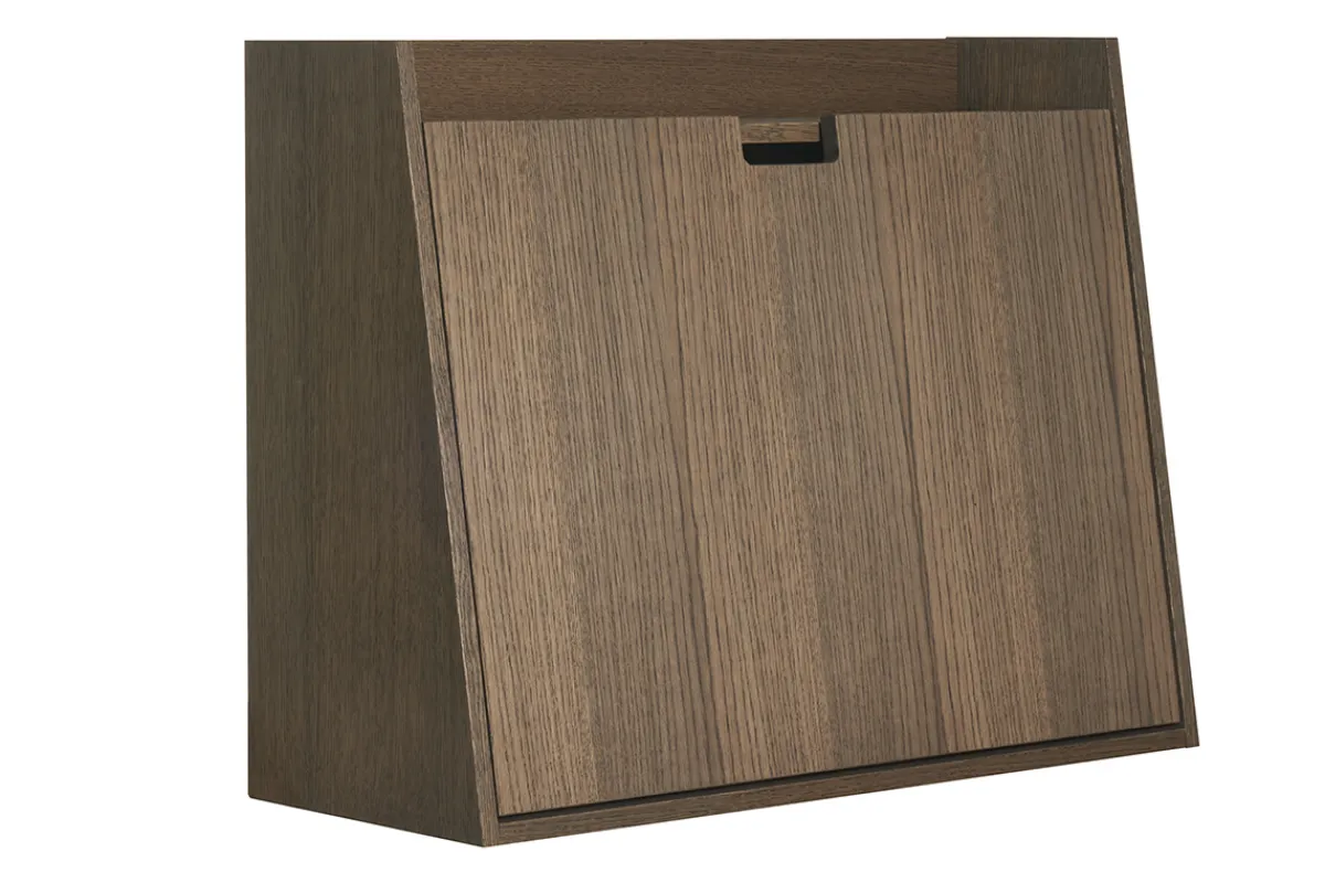 Miliboo Wandschreibtisch mit Ablagen aus dunklem Holz B78 cm GABIN* Design-schreibtische