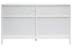 Miliboo Weißes mattes Sideboard mit goldenem Metall 6 Schubladen L120 cm GIANA* Kommoden|Kommoden
