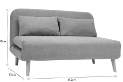 Miliboo Zweisitzer-Schlafsofa aus terrakotta-farbenem samtigem Strukturstoff und hellem Holz AMIKO* Schlafsofas|Schlafsessel