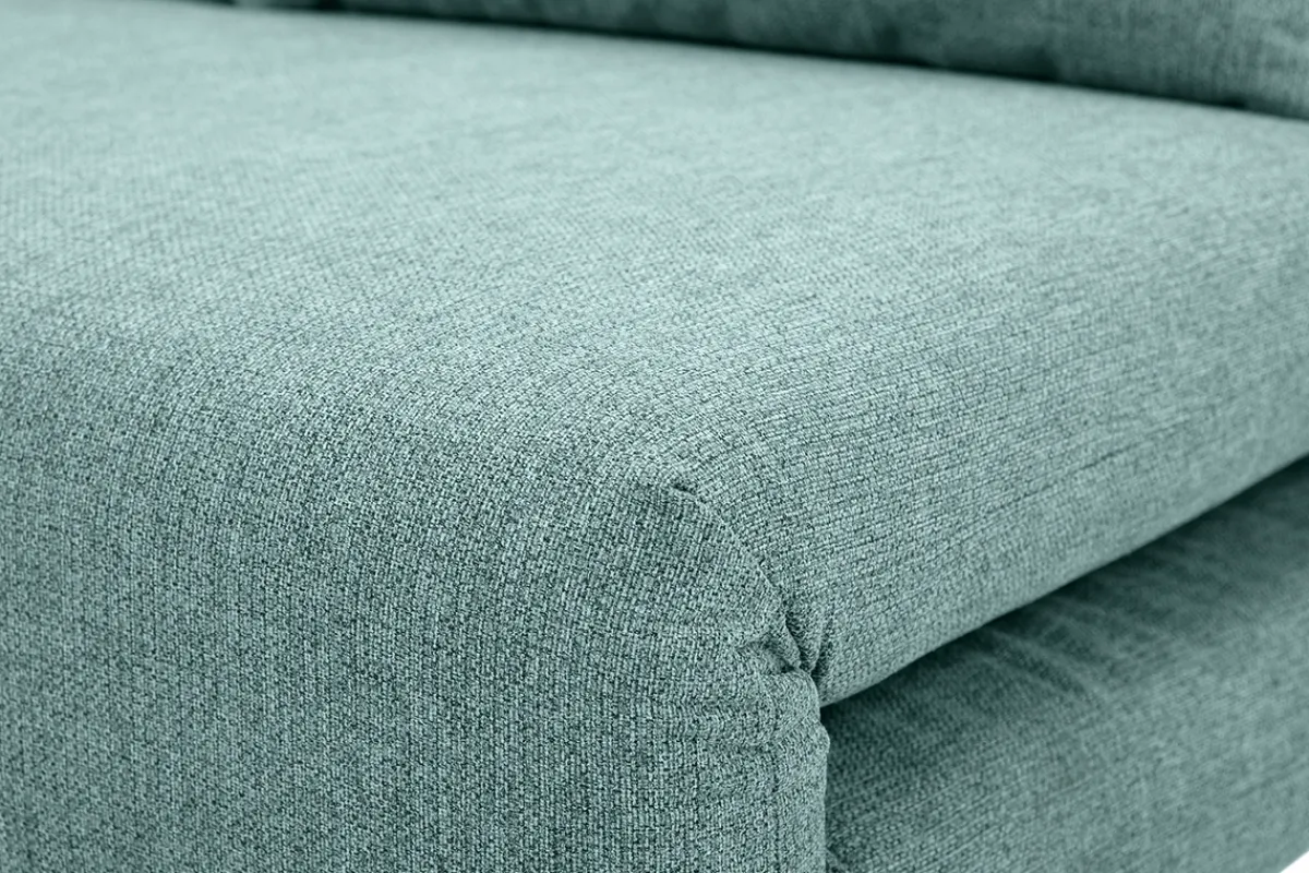 Miliboo Zweisitzer-Schlafsofa aus graugrünem Stoff und hellem Holz AMIKO* Schlafsofas|Schlafsessel