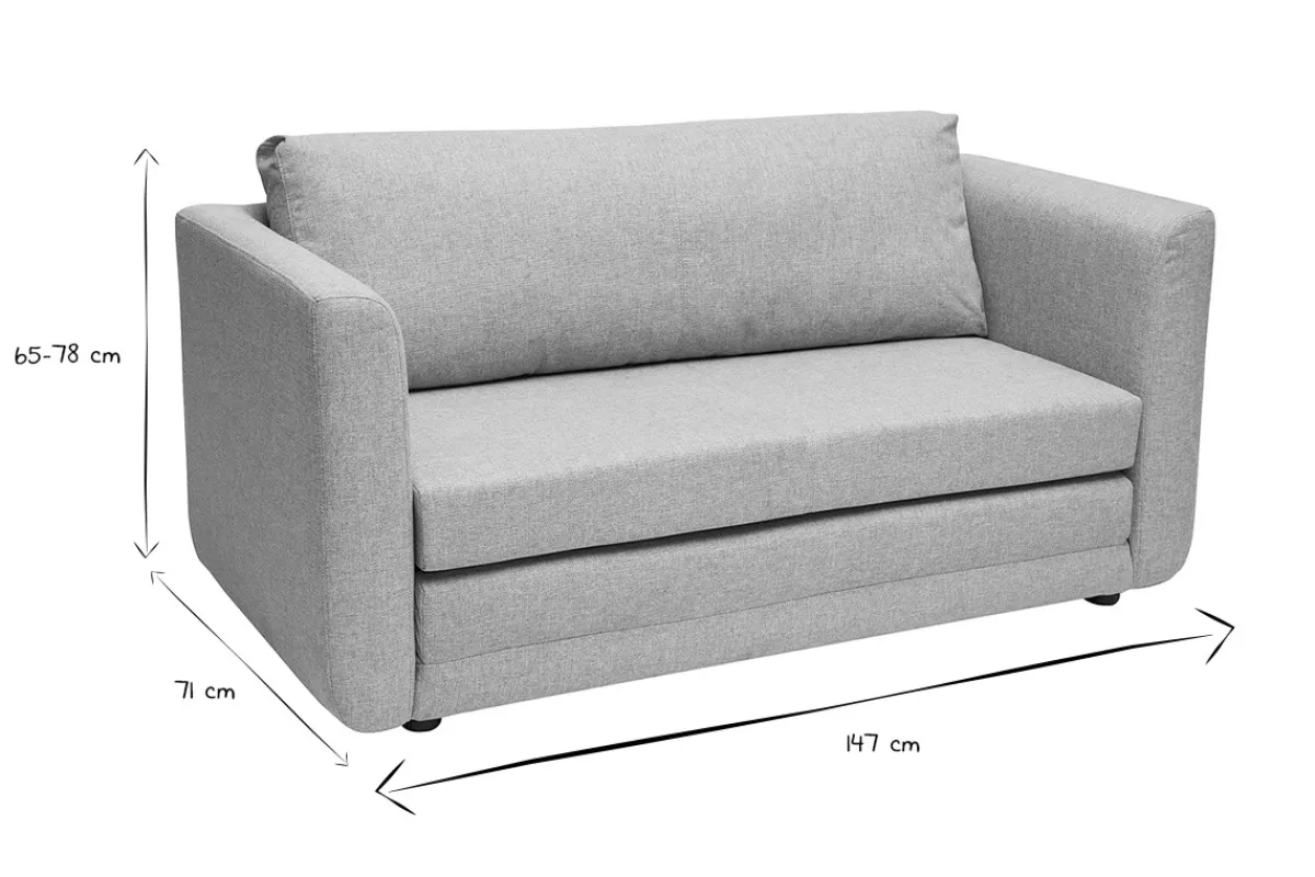 Miliboo Zweisitzer-Schlafsofa in hellem grauen Stoff LEON* Schlafsofas