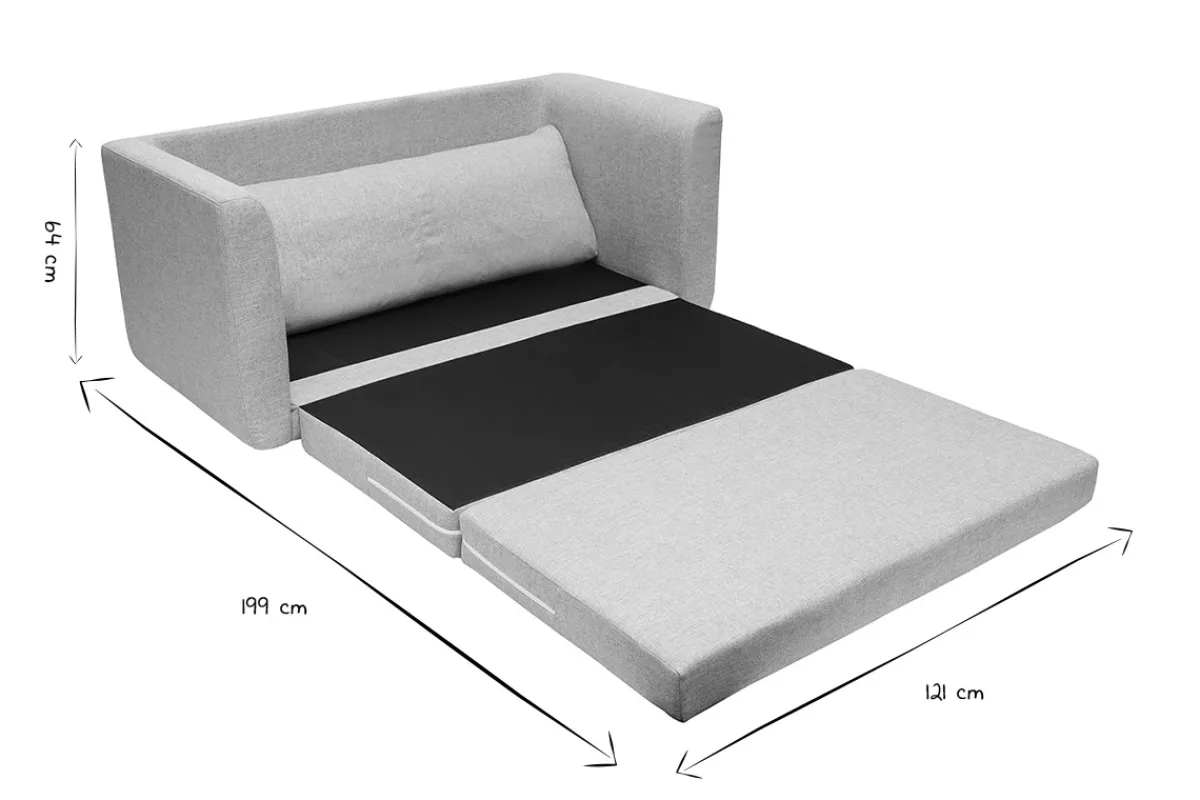 Miliboo Zweisitzer-Schlafsofa in hellem grauen Stoff LEON* Schlafsofas